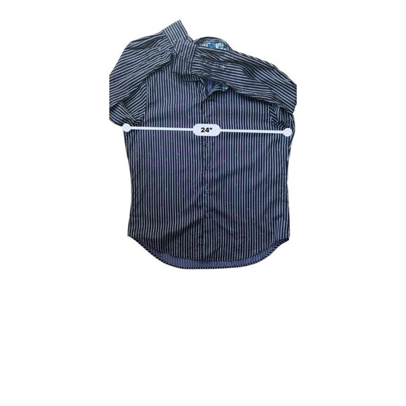 Robert Graham Mens XL Striped Long Sleeve Button-Up Shirt 100% Cotton Navy/White - Picture 3 of 8